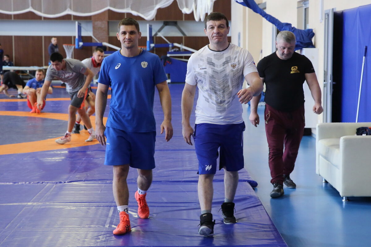 Визит Михаила Мамиашвили на тренировку сборной России по греко-римской борьбе